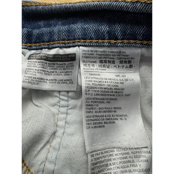 Levis 505 Distressed Jeans Men's Size 34X34 Retro Grunge Stretch Straight Leg - Picture 5 of 7